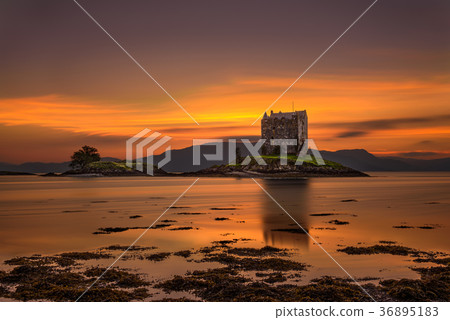 Sunset over Castle Stalker, Scotland, Unite Sunset over Castle Stalker, Scotland, Unite 36895183