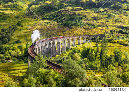 Glenfinnan Railway Viaduct in Scotland with a 36895184