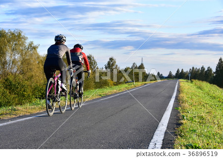 Running a cycling road Running a cycling road 36896519