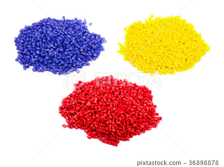 Colorful plastic polymer granules 36898878
