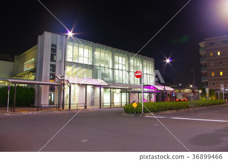 Nishinomiya line Nishifu station at night 36899466