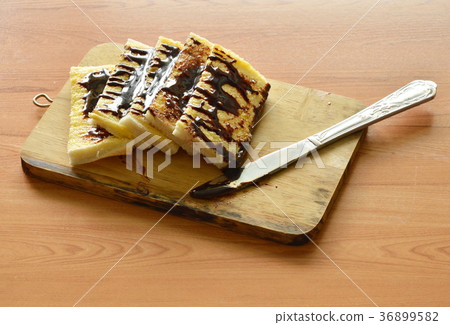 bread with butter dressing chocolate sauce bread with butter dressing chocolate sauce 36899582