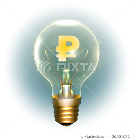 Realistic lamp with the symbol Realistic lamp with the symbol 36901071