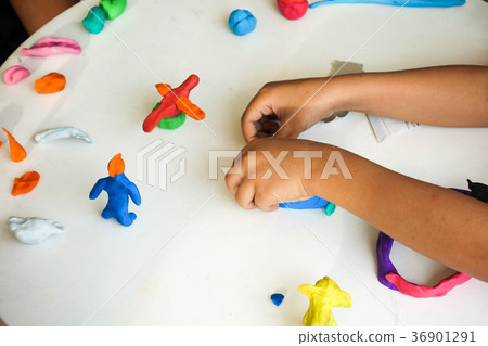 children learn and fun with modeling clay 36901291