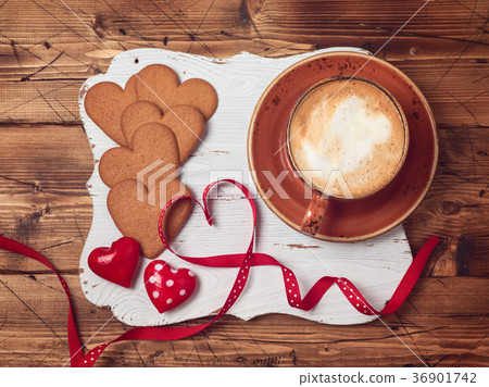Valentines day background with coffee cup Valentines day background with coffee cup 36901742