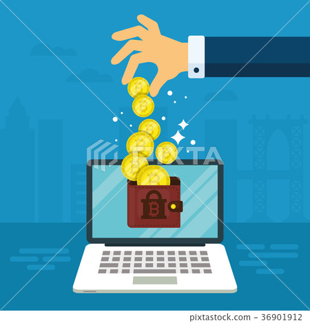 Bitcoin transaction and trading concept Bitcoin transaction and trading concept 36901912