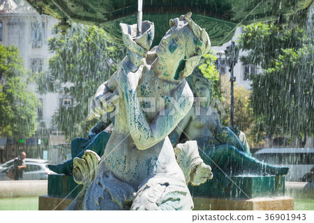Lisbon, fountain on the Rossio Square Lisbon, fountain on the Rossio Square 36901943