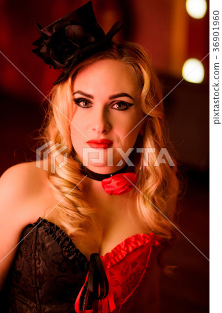 Elegant dancer in moulin rouge style corset of the Elegant dancer in moulin rouge style corset of the 36901960