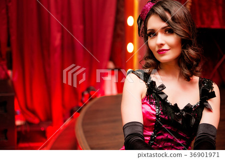 portrait of Elegant dancer in moulin rouge style portrait of Elegant dancer in moulin rouge style 36901971