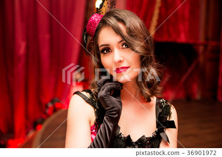 portrait of Elegant dancer in moulin rouge style portrait of Elegant dancer in moulin rouge style 36901972