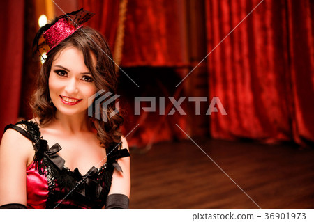 portrait of Elegant dancer in moulin rouge style portrait of Elegant dancer in moulin rouge style 36901973