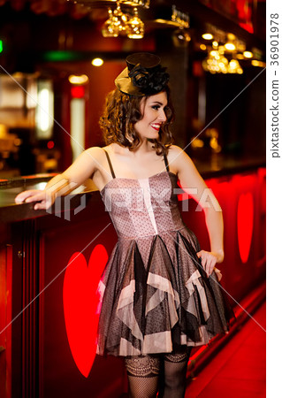Beautiful young girl in the style of the Moulin Beautiful young girl in the style of the Moulin 36901978