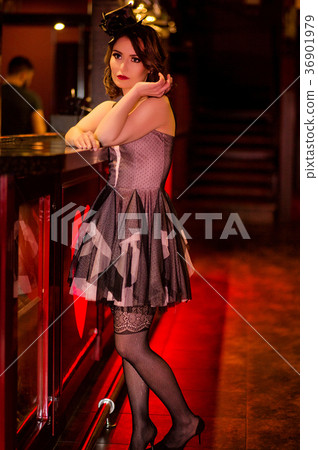 Beautiful young girl in the style of the Moulin Beautiful young girl in the style of the Moulin 36901979