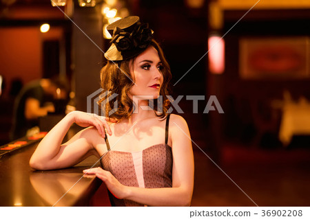 Beautiful young girl in the style of the Moulin Beautiful young girl in the style of the Moulin 36902208