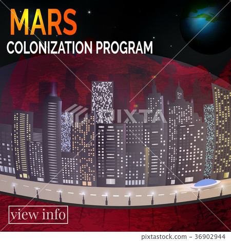 Future city. Martian landscape.  36902944