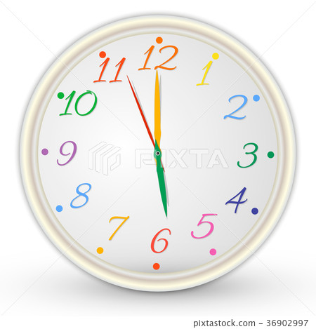 Kids clock with colorful numerals 36902997