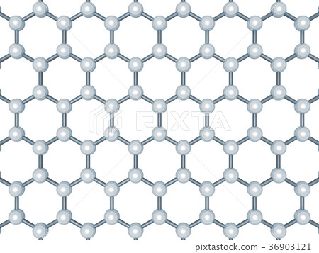 Graphene layer structure, top view isolated-插圖素材 [36903121] - PIXTA圖庫