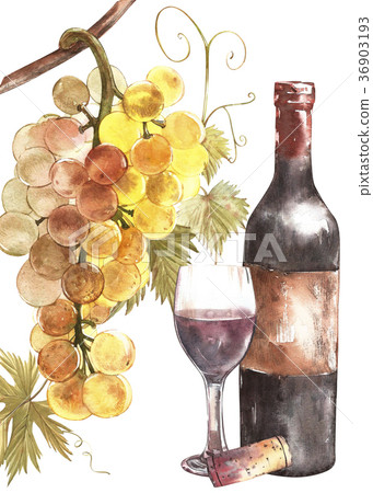 Bottles and glasses of wine and assortment of Bottles and glasses of wine and assortment of 36903193