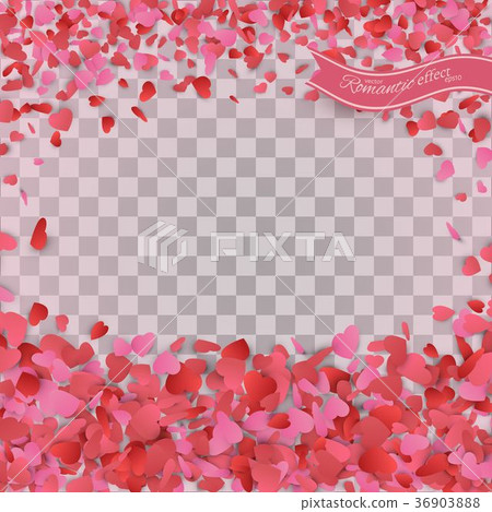 Heart confetti of Valentines petals falling 36903888