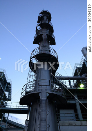 Water circulation center, sludge incinerator. Exhaust tower 36904119