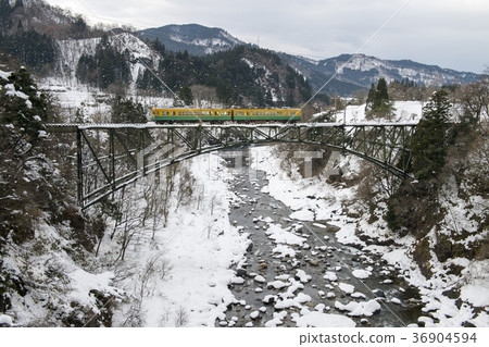Iron bridge of Toyama regional railway Iron bridge of Toyama regional railway 36904594