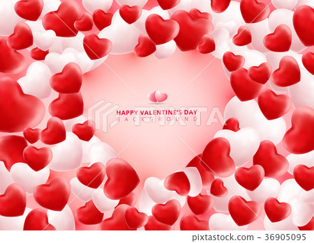 Soft and smooth red and white valentines hearts-插圖素材 [36905095] - PIXTA圖庫