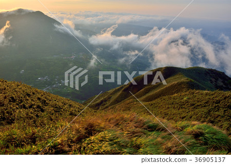 臺灣,台北市,陽明山,陽明山國家公園,大屯山,小油坑,日出,雲海,七星山,白天,山 36905137