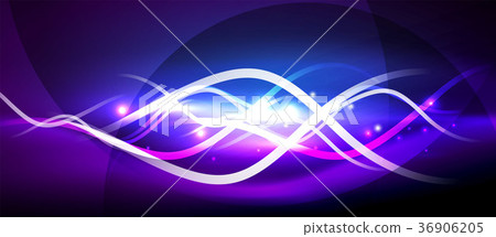 Bright neon lines wave 36906205