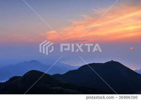 臺灣,台北市,陽明山,陽明山國家公園,大屯山,黃昏,日落,天空 36906380