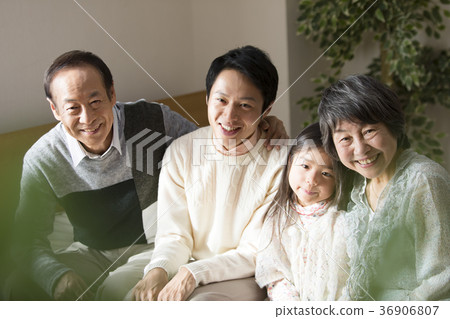 Three generations family group smile Three generations family group smile 36906807