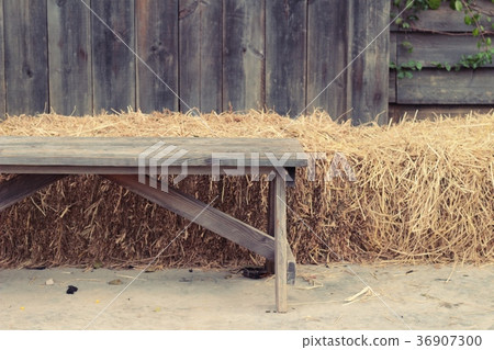 Wooden chairs in the garden. 36907300