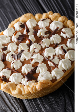 Delicious French silk pie with whipped cream Delicious French silk pie with whipped cream 36909355