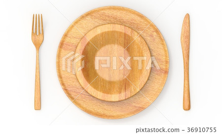 木板和叉子和刀子 36910755