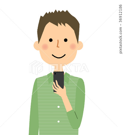 Young man dad smartphone 36912186