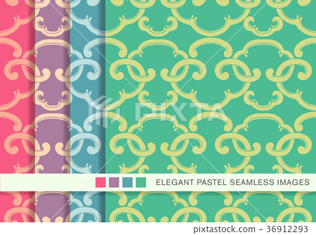 Antique Pattern Library Pastel Seamless pastel background vintage pattern set - Stock Illustration ...