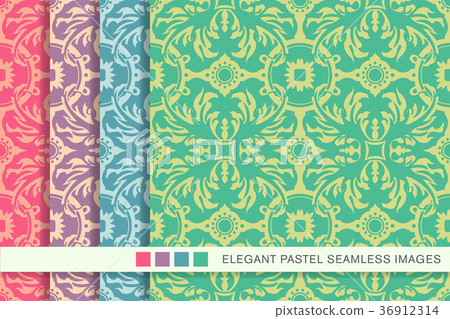 Antique Pattern Library Pastel Seamless pastel background vintage pattern set - Stock Illustration ...