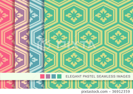 Antique Pattern Library Pastel Seamless pastel background vintage pattern set - Stock Illustration ...