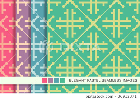 Seamless pastel background vintage pattern set 36912371