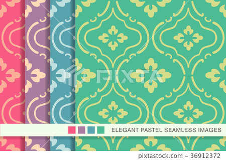 Seamless pastel background vintage pattern set 36912372