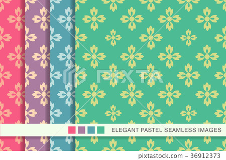 Seamless pastel background vintage pattern set 36912373