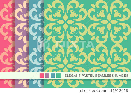 Seamless pastel background vintage pattern set 36912428