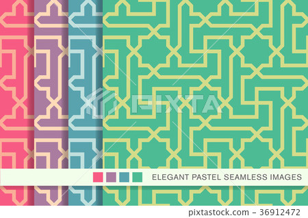 Seamless pastel background vintage pattern set Seamless pastel background vintage pattern set 36912472