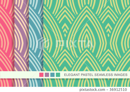 Seamless pastel background vintage pattern set 36912510