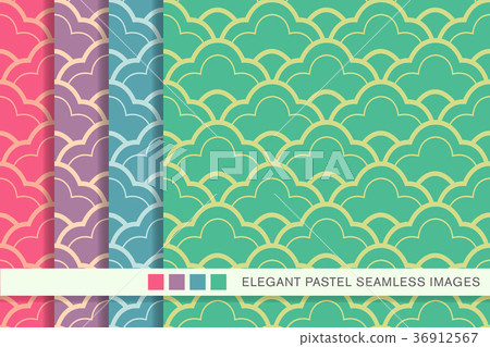 Seamless pastel background vintage pattern set 36912567