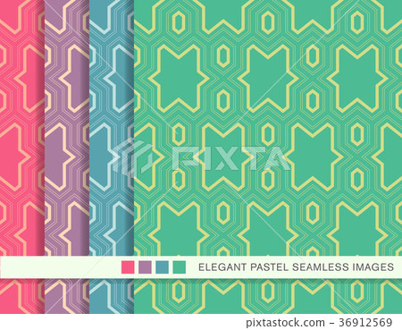 Seamless pastel background vintage pattern set 36912569