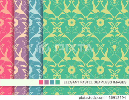 Antique Pattern Library Pastel Seamless pastel background vintage pattern set - Stock Illustration ...