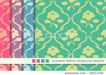 Antique Pattern Library Pastel Seamless pastel background vintage pattern set - Stock Illustration ...