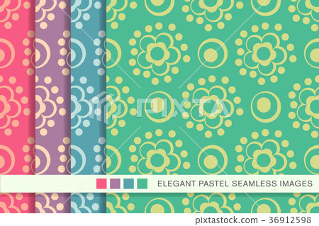 Antique Pattern Library Pastel Seamless pastel background vintage pattern set - Stock Illustration ...
