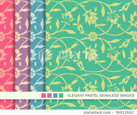 Antique Pattern Library Pastel Seamless pastel background vintage pattern set - Stock Illustration ...