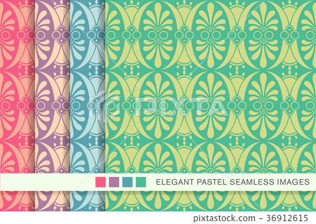 Antique Pattern Library Pastel Seamless pastel background vintage pattern set - Stock Illustration ...
